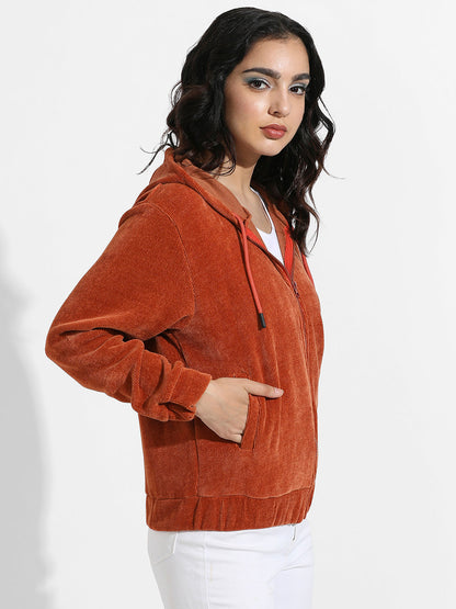 Ribbed Hoodie With Zip-Closure