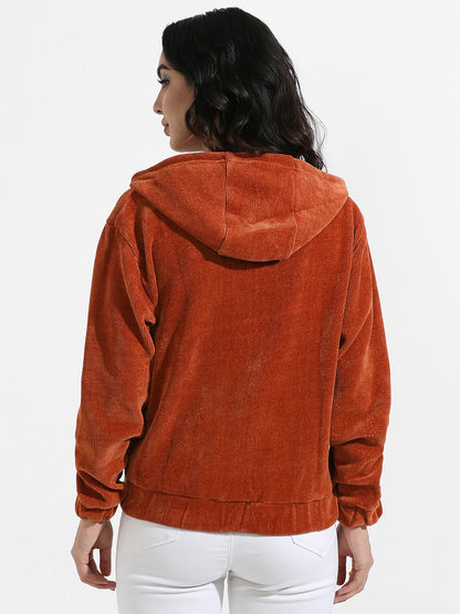 Ribbed Hoodie With Zip-Closure