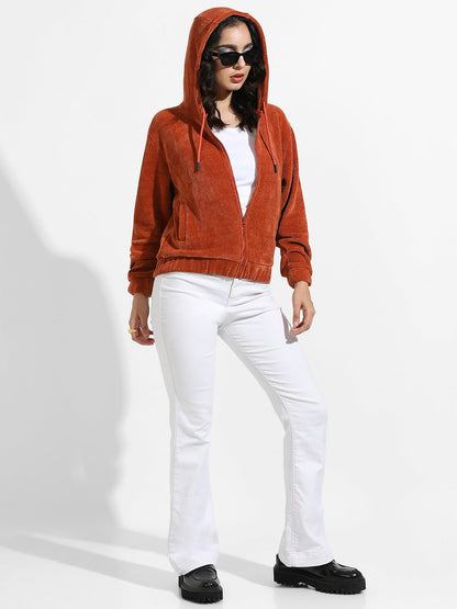 Ribbed Hoodie With Zip-Closure