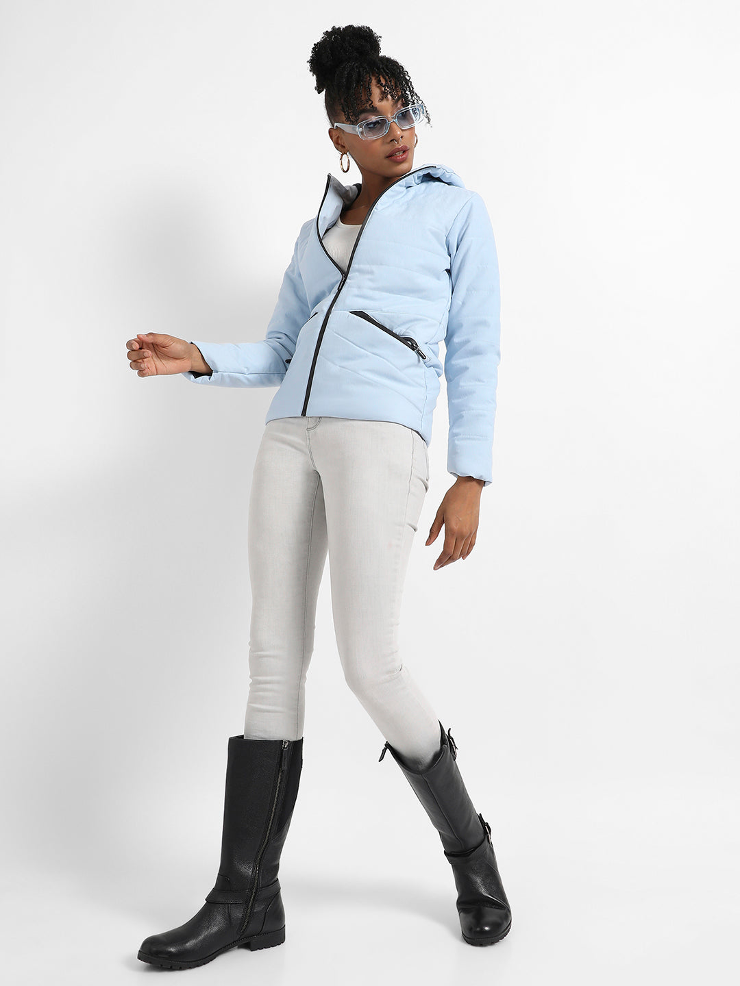 Zip-Front Bomber Jacket With Insert Pockets