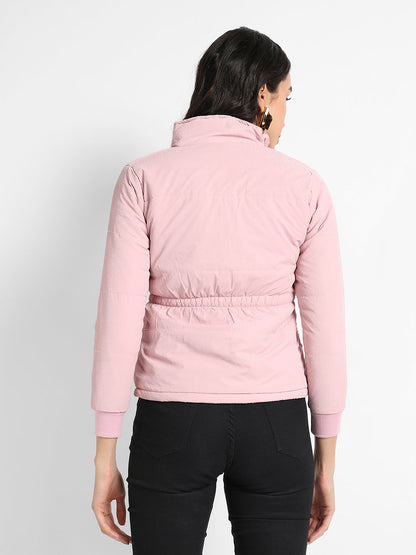 Quilted Puffer Jacket With Zip Closure