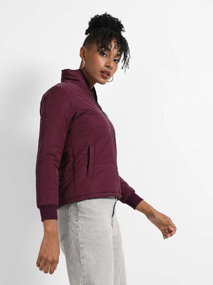Zip-Front Bomber Jacket With Angled Open Pockets