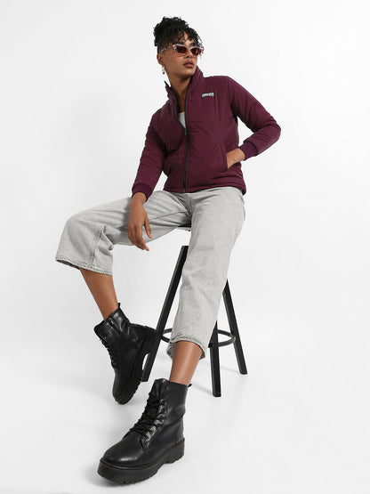 Zip-Front Bomber Jacket With Angled Open Pockets