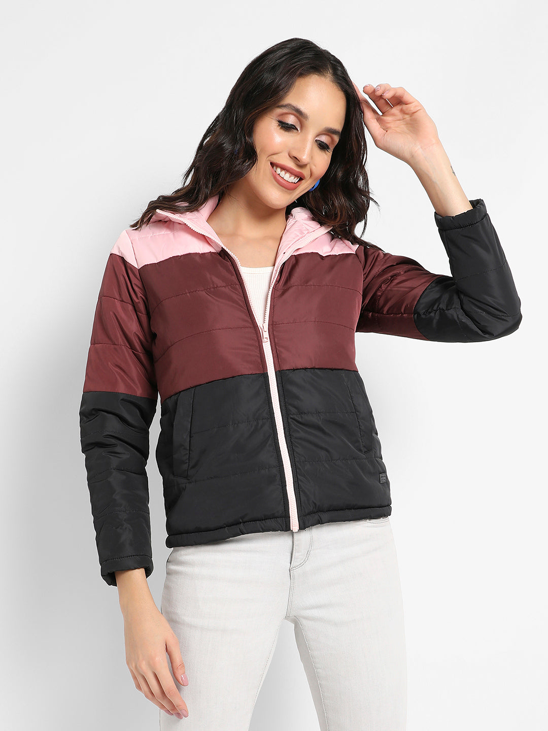 Double-Lined Colourblock Puffer Jacket