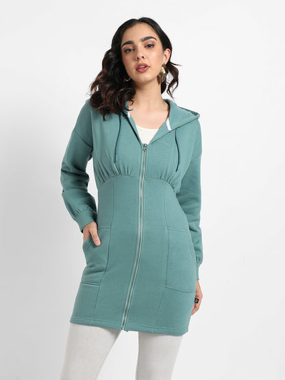 Hooded Bodycon Dress With Insert Pockets