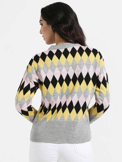 Argyle Knitted Pullover Sweater