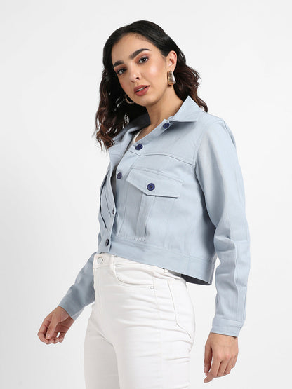 Front-Button Jacket With Flap Pockets