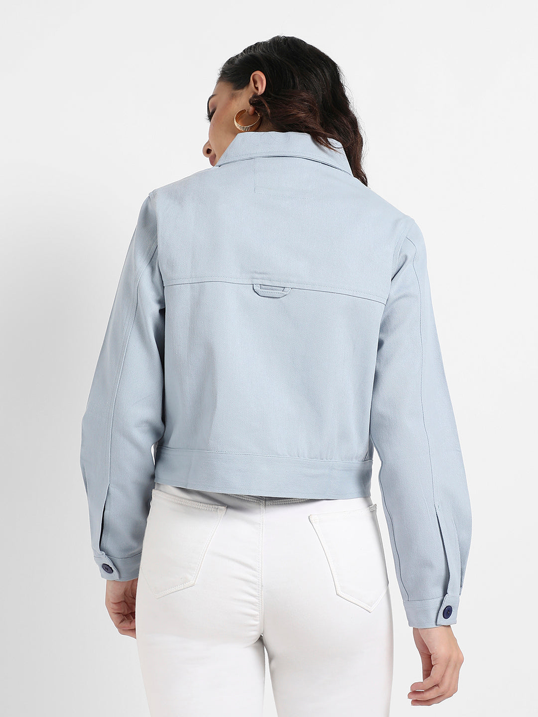 Front-Button Jacket With Flap Pockets