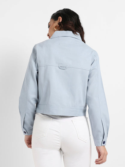 Front-Button Jacket With Flap Pockets