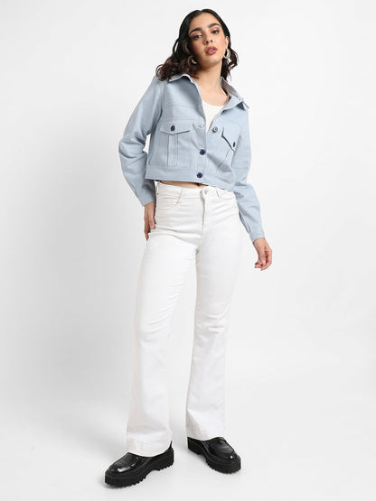 Front-Button Jacket With Flap Pockets