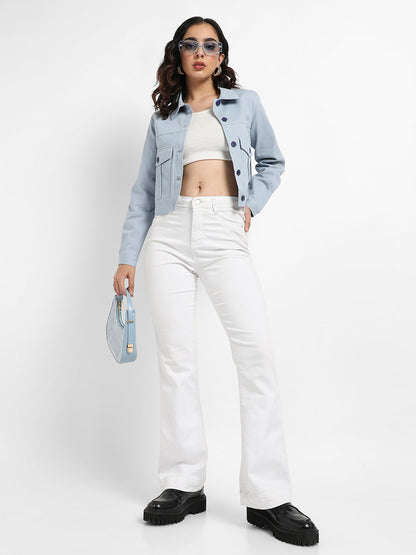 Front-Button Jacket With Flap Pockets