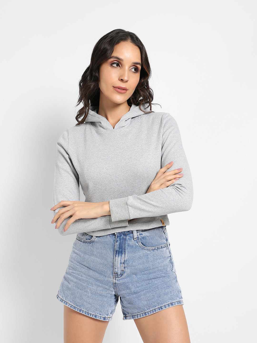 Pullover Hoodie With Contrast Drawstrings