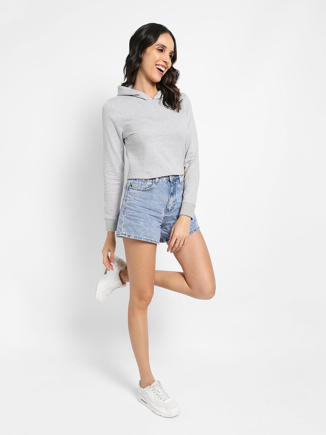 Pullover Hoodie With Contrast Drawstrings