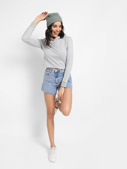 Pullover Hoodie With Contrast Drawstrings