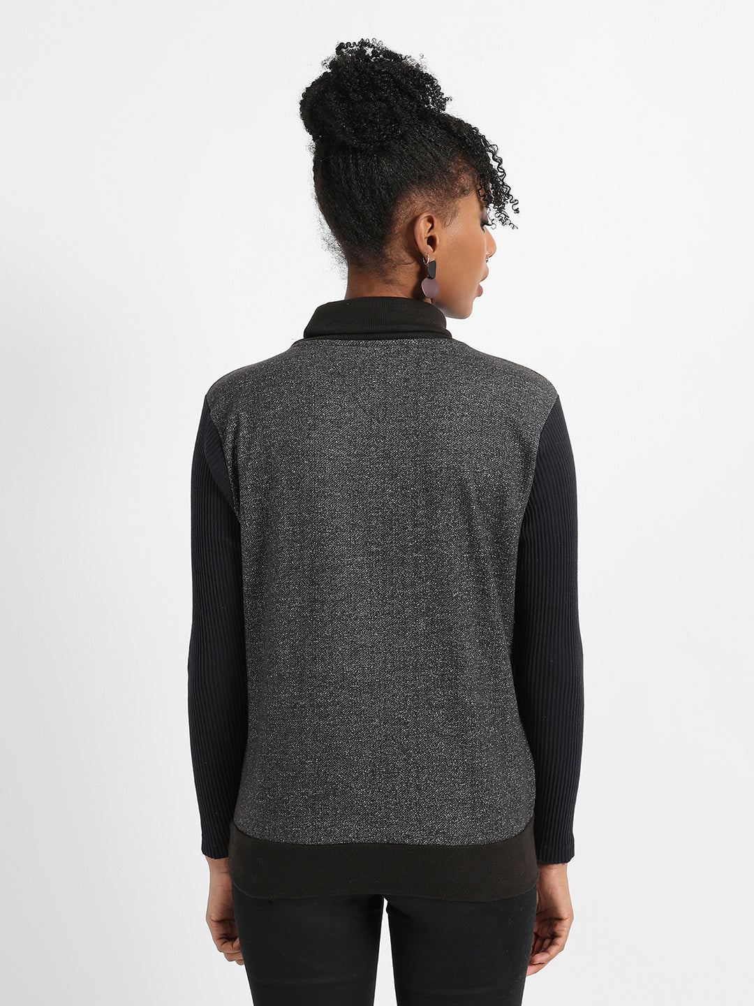 Pullover Sweatshirt With Quilted Details