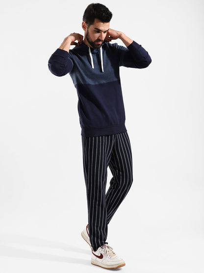 Cotton Colour-Blocked Regular Fit Tracksuit For Casual Wear