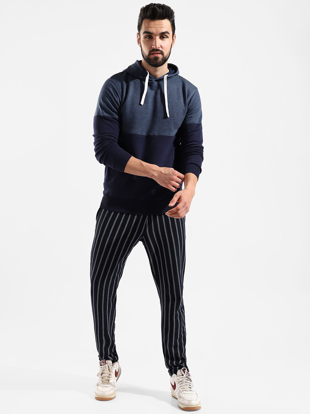 Cotton Colour-Blocked Regular Fit Tracksuit For Casual Wear