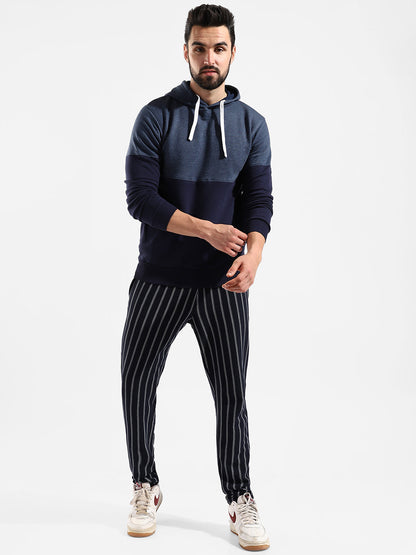 Cotton Colour-Blocked Regular Fit Tracksuit For Casual Wear