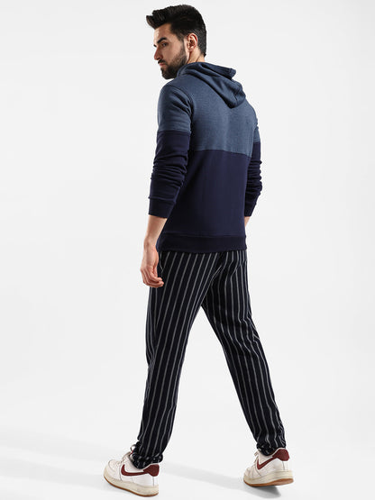 Cotton Colour-Blocked Regular Fit Tracksuit For Casual Wear