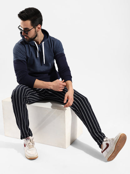 Cotton Colour-Blocked Regular Fit Tracksuit For Casual Wear