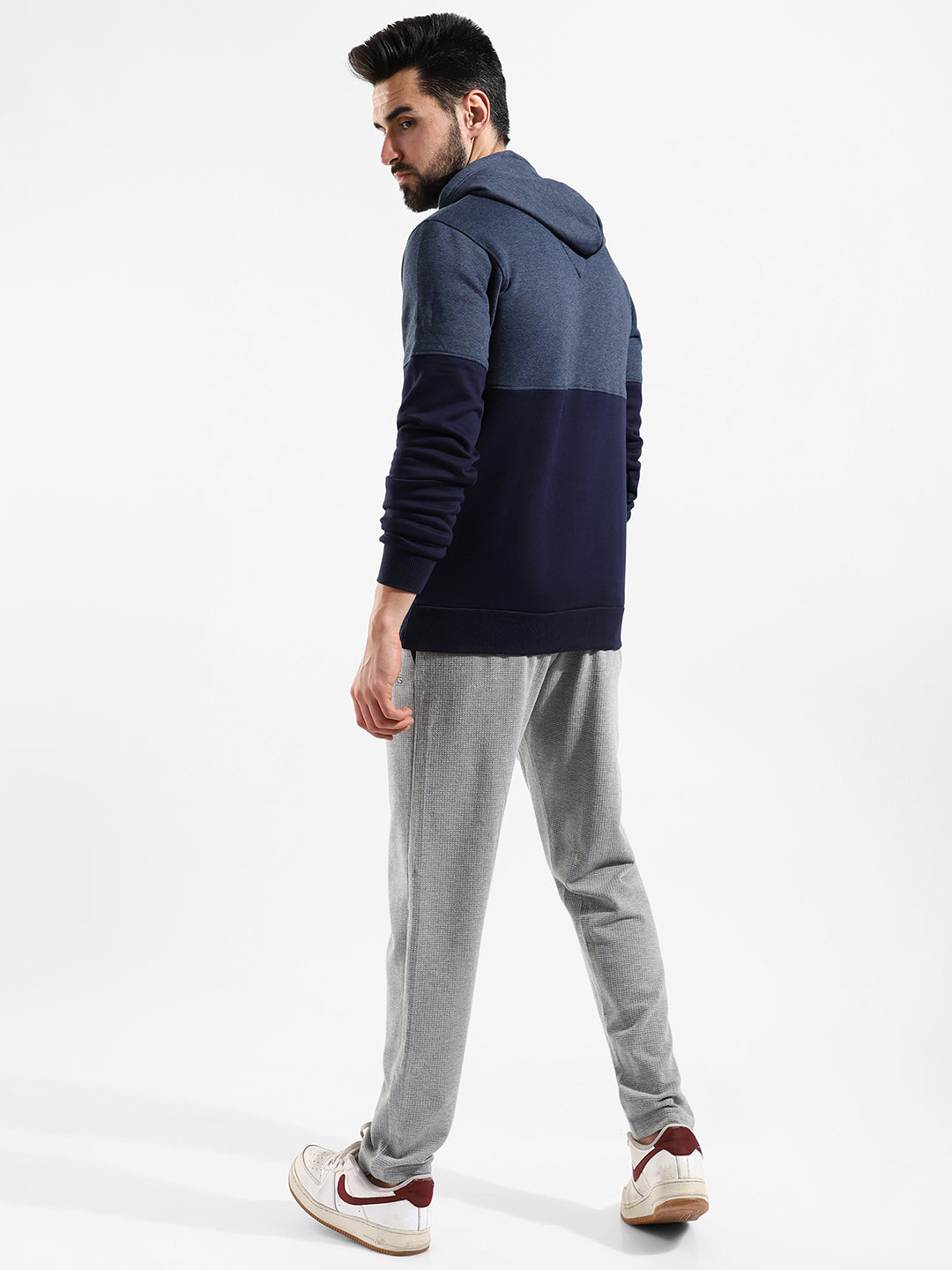 Cotton Colour-Blocked Regular Fit Tracksuit For Casual Wear