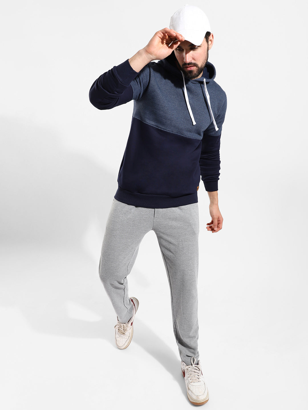 Cotton Colour-Blocked Regular Fit Tracksuit For Casual Wear