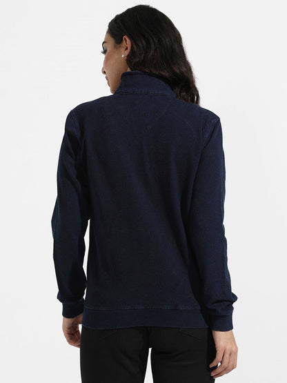 Zip Front Dark-Wash Denim Jacket