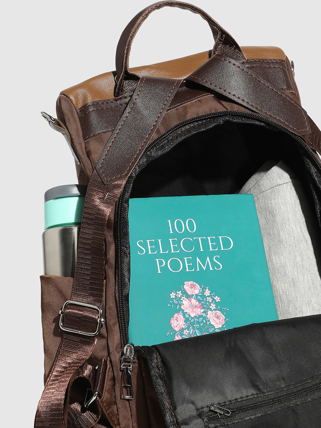 Contrast Tassel Backpack - Brown