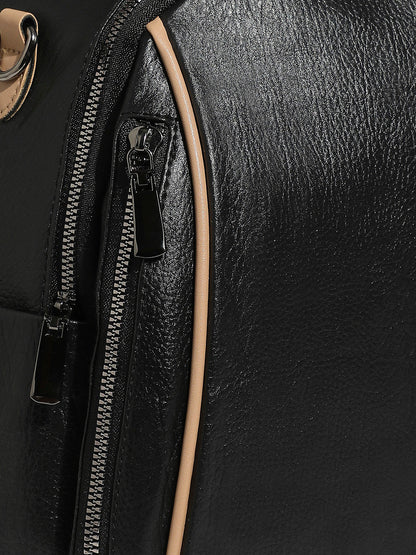 Contrast Piping Backpack - Black