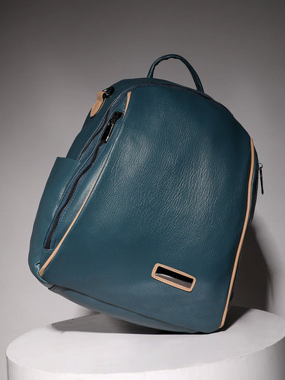 Contrast Piping Backpack - Blue