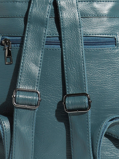 Contrast Piping Backpack - Blue