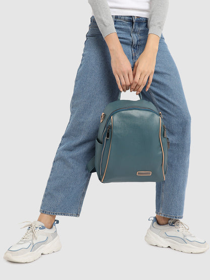 Contrast Piping Backpack - Blue
