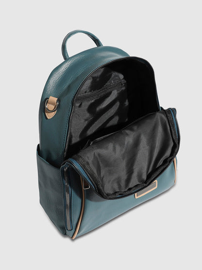 Contrast Piping Backpack - Blue