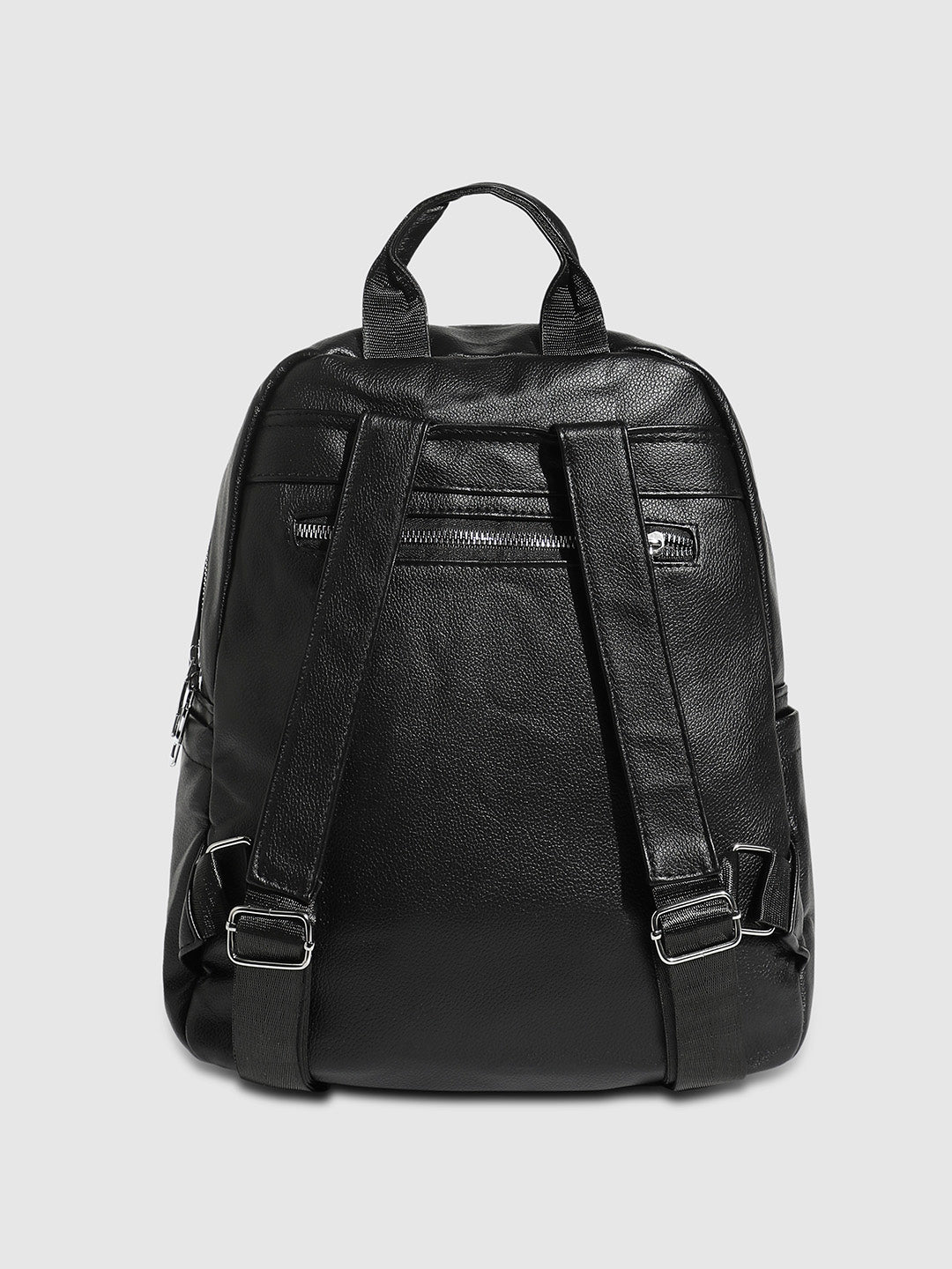Zip-Front Curve Mini Backpack - Black