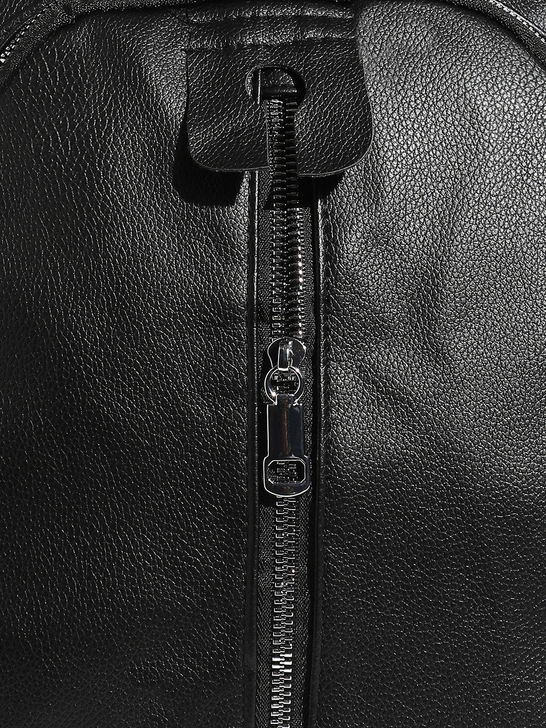 Zip-Front Curve Mini Backpack - Black