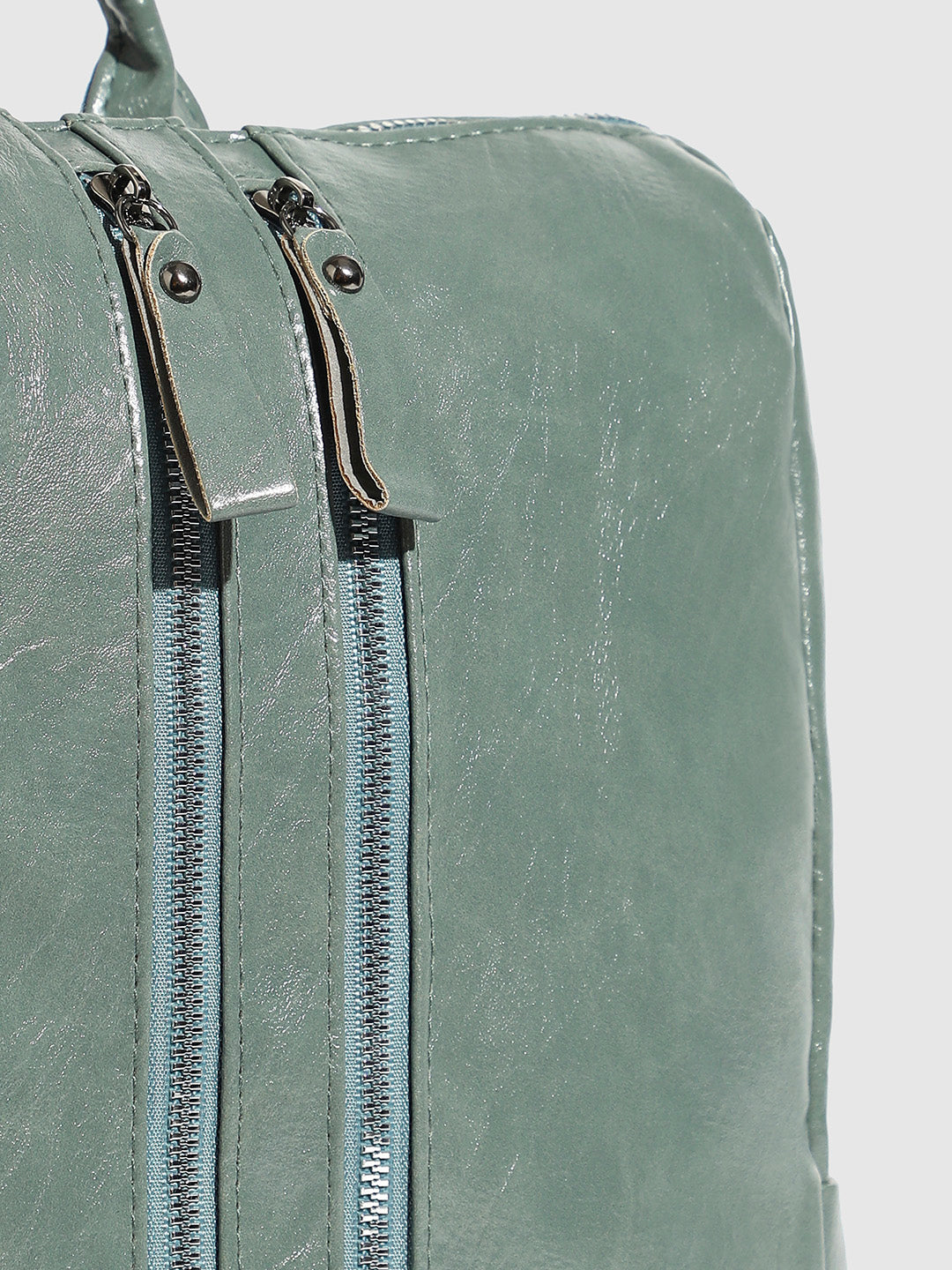 Zip-Front Broad Backpack - Sage Green
