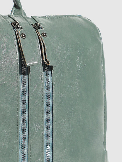 Zip-Front Broad Backpack - Sage Green