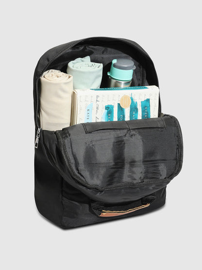 Contrast Flap Backpack - Black