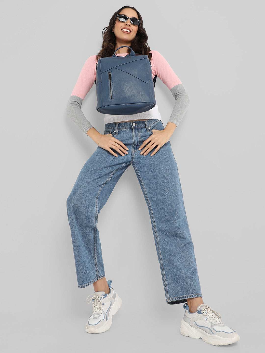 Asymmetrical Broad Backpack - Blue