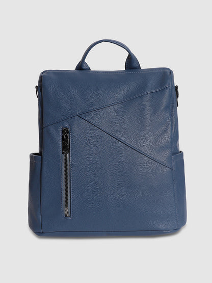 Asymmetrical Broad Backpack - Blue
