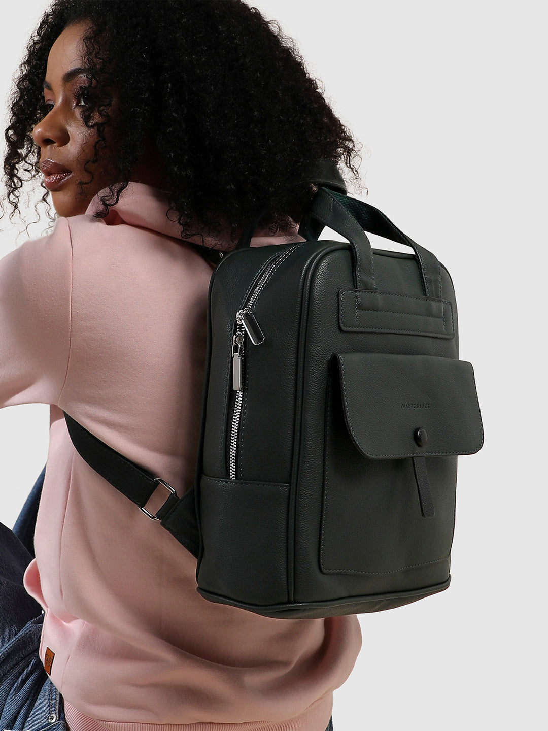Top Handle Backpack - Forest Green