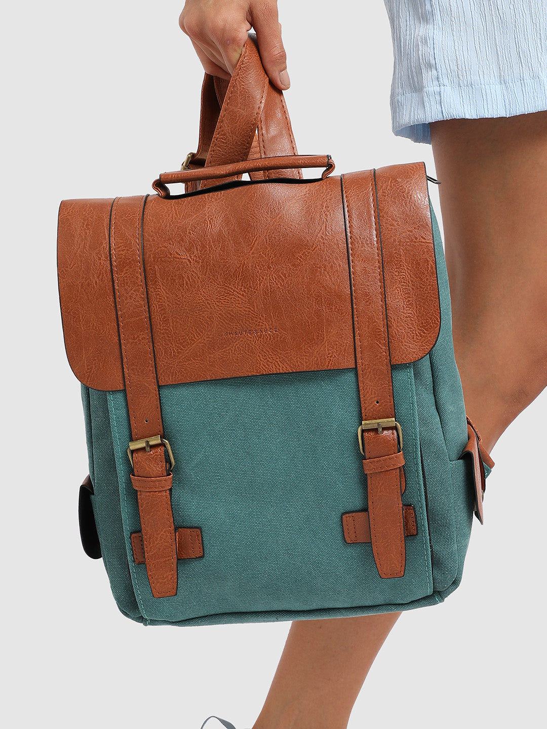 The Journey Backpack - Teal Green & Brown