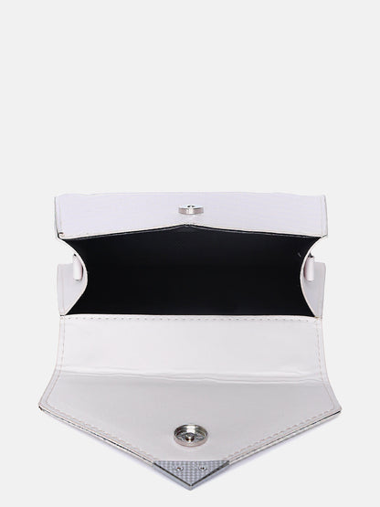 White Textured Sling Bag