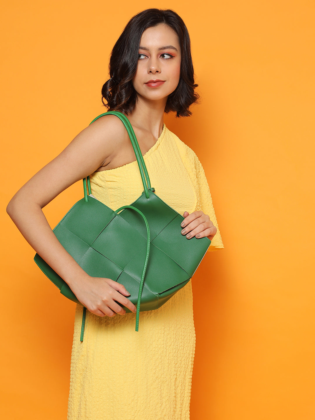 Jade Green Handbag With Pouch