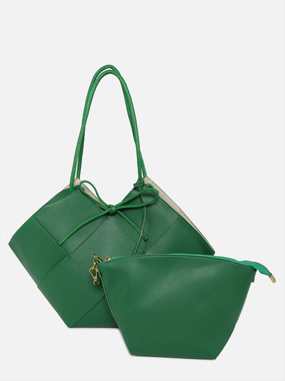 Jade Green Handbag With Pouch