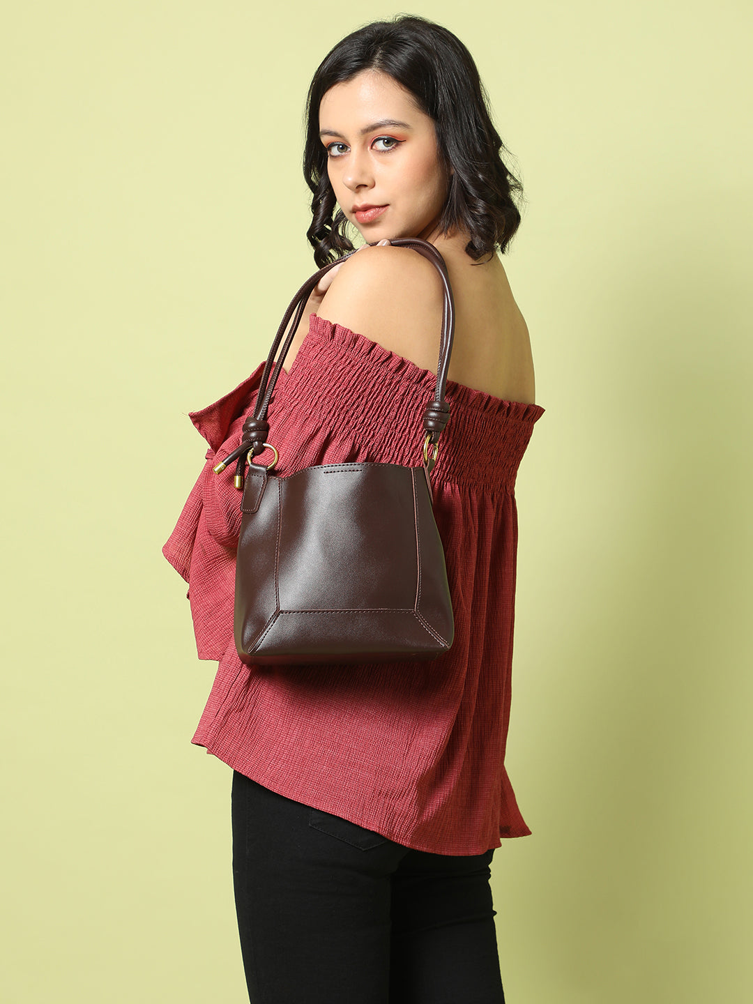 Cocoa Dark Brown Tote With Pouch & Wallet Set