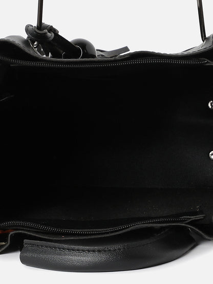 Women Textured Black Bags Combo Set