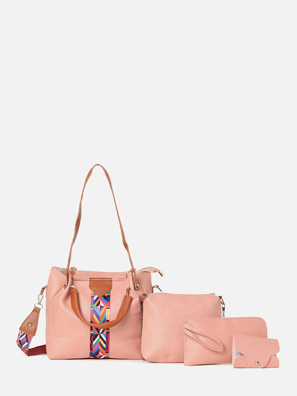 Solid Pink Bag Combo Set