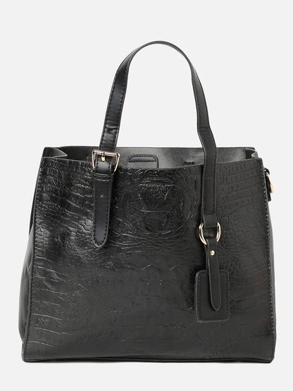 Textured Black Bag Combo Set
