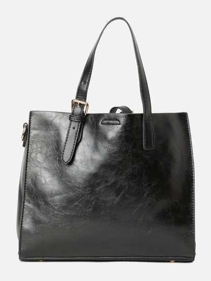 Textured Black Bag Combo Set